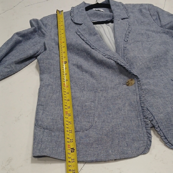 Crown & Ivy Ruffled Bluish Blazer Sz12 New Whith Tag - Picture 9 of 10